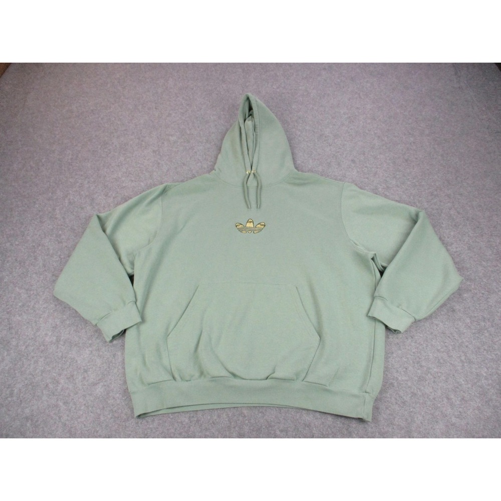 Adidas Hoodie Mens Medium Green Henry Jones Skateboarding Trefoil Oversized